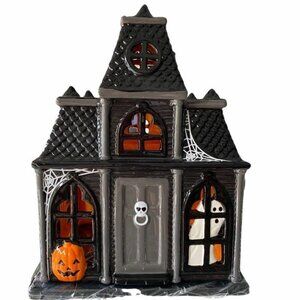 NIB Bath & Body Works Slatkin Ceramic Haunted House Luminary